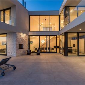 3 x 5 bedroom seafront villa with heated infinity pool near Rogoznica, sleeps 10